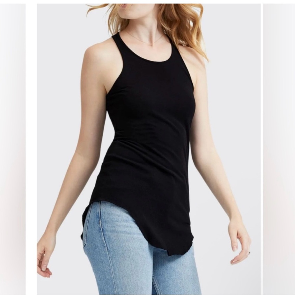 Tee Lab 100% Cotton black tank top by Frank and Eileen size S